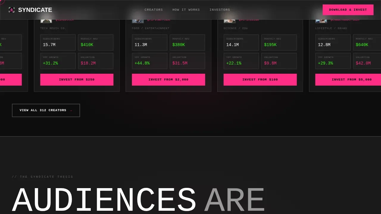 Bold Creator Investor Landing Page Template