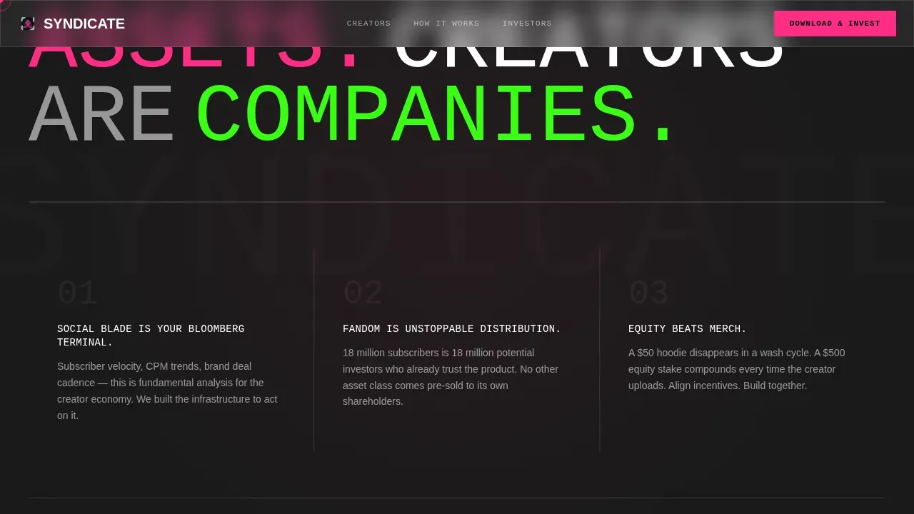 Bold Creator Investor Landing Page Template