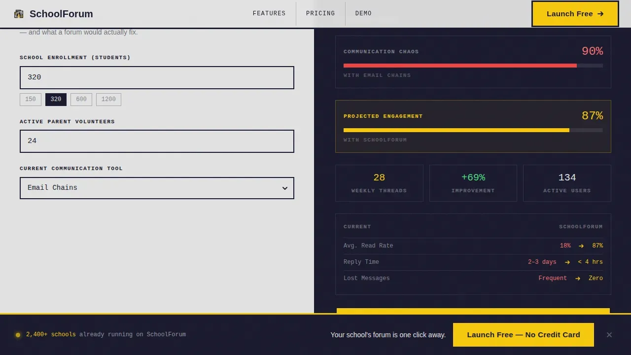 Education K-12 Digital Presence Cost Calculator Website Template