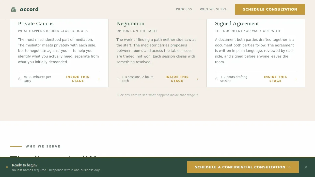 Trusted Conflict Mediation Landing Page Template