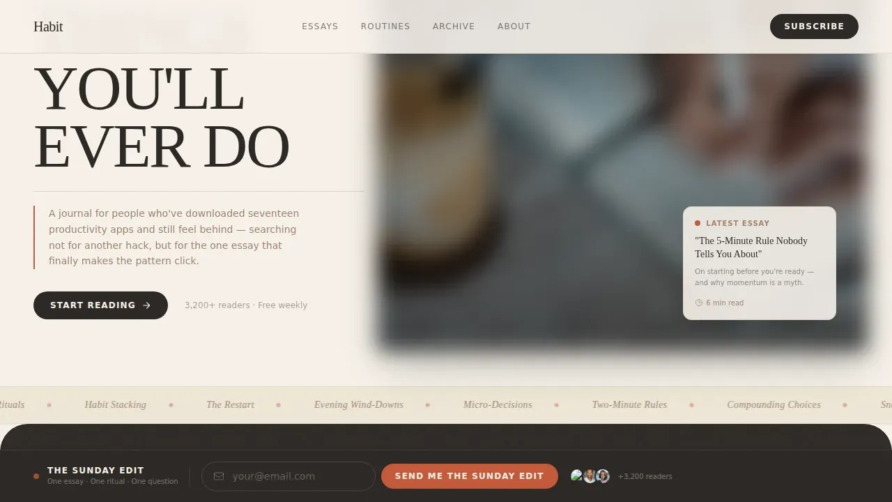 Live Behavior Transformation Landing Page Template