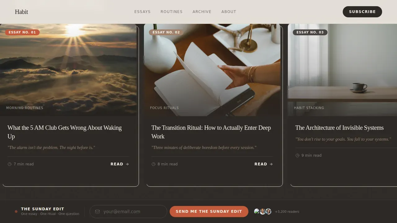 Live Behavior Transformation Landing Page Template