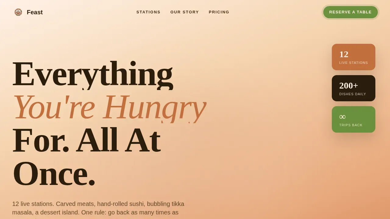 Ultimate Buffet Dining Landing Page Template