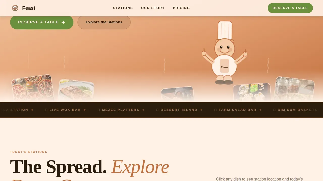 Ultimate Buffet Dining Landing Page Template