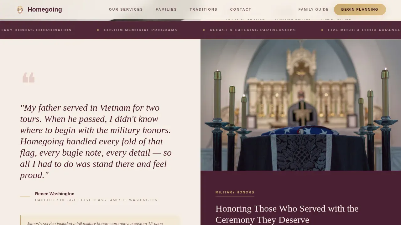 African American Funeral Home Landing Page Template