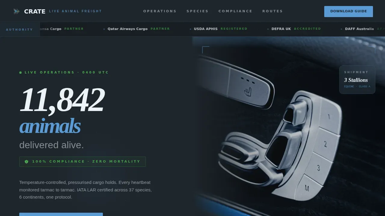 Expert Animal Logistics | Free Website Template | Rocket
