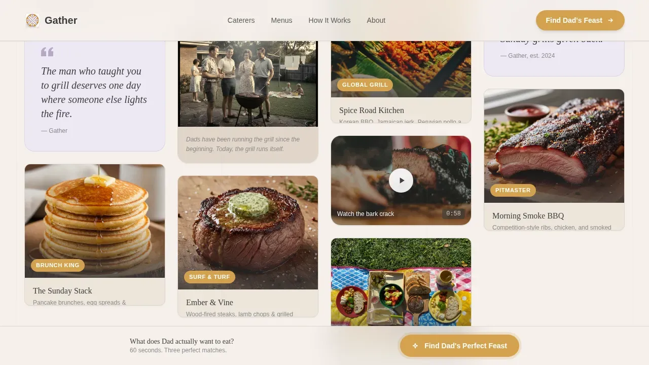 Premium Dad Catering Landing Page Template