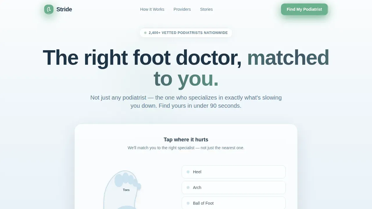 Pro Podiatrist Directory Landing Page Template