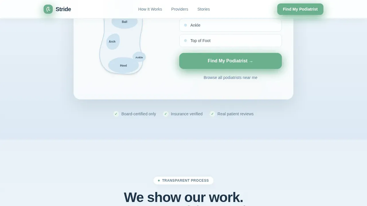 Pro Podiatrist Directory Landing Page Template