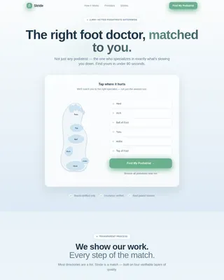 Pro Podiatrist Directory Landing Page Template