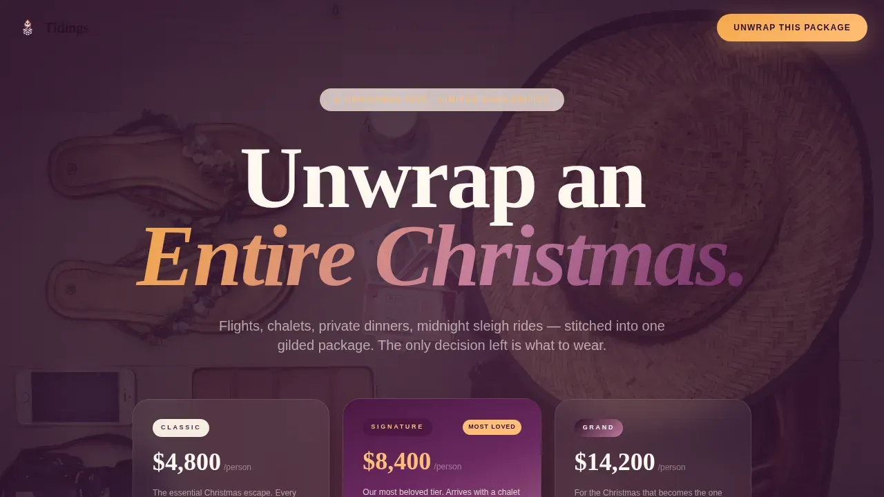 Luxury Holiday Travel Landing Page Template