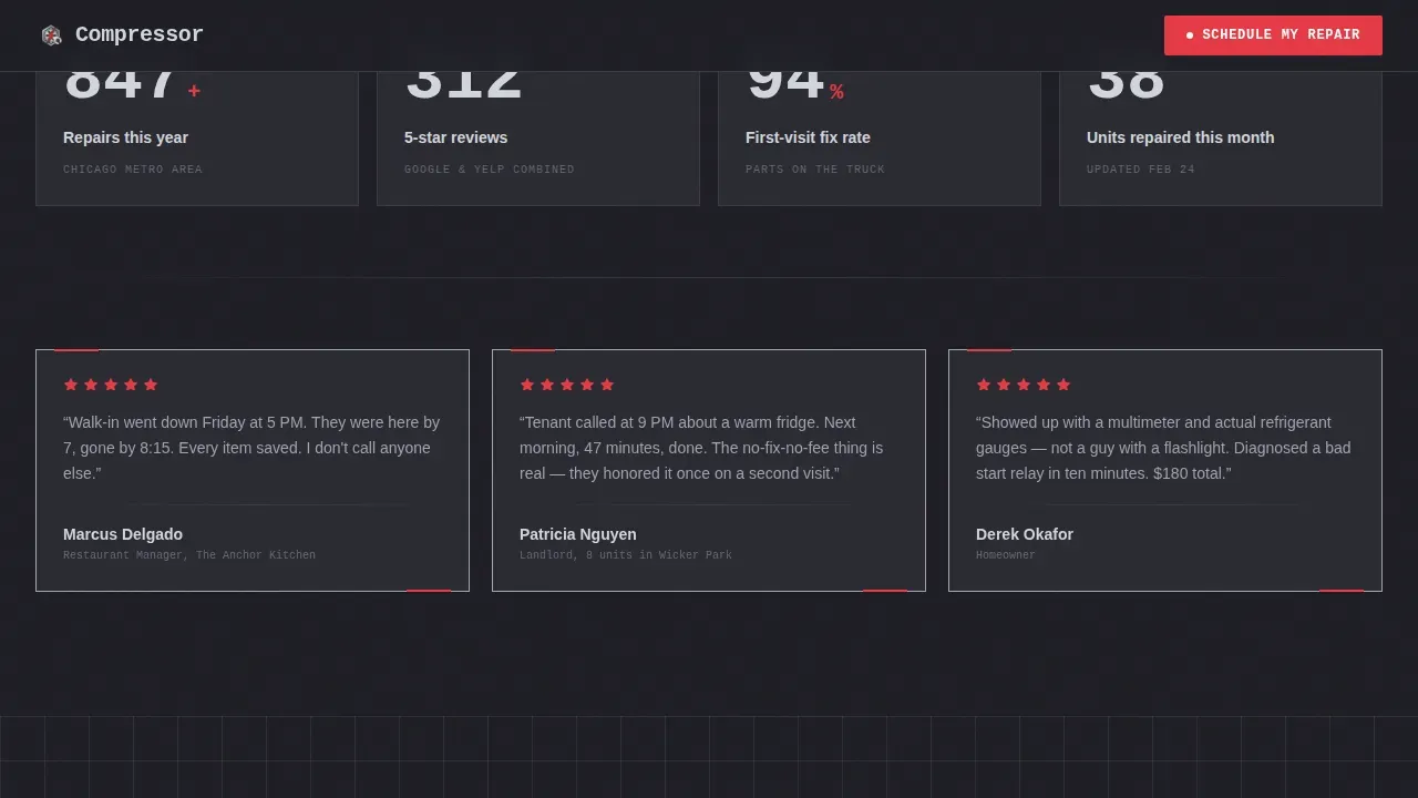 Express Appliance Repair Landing Page Template