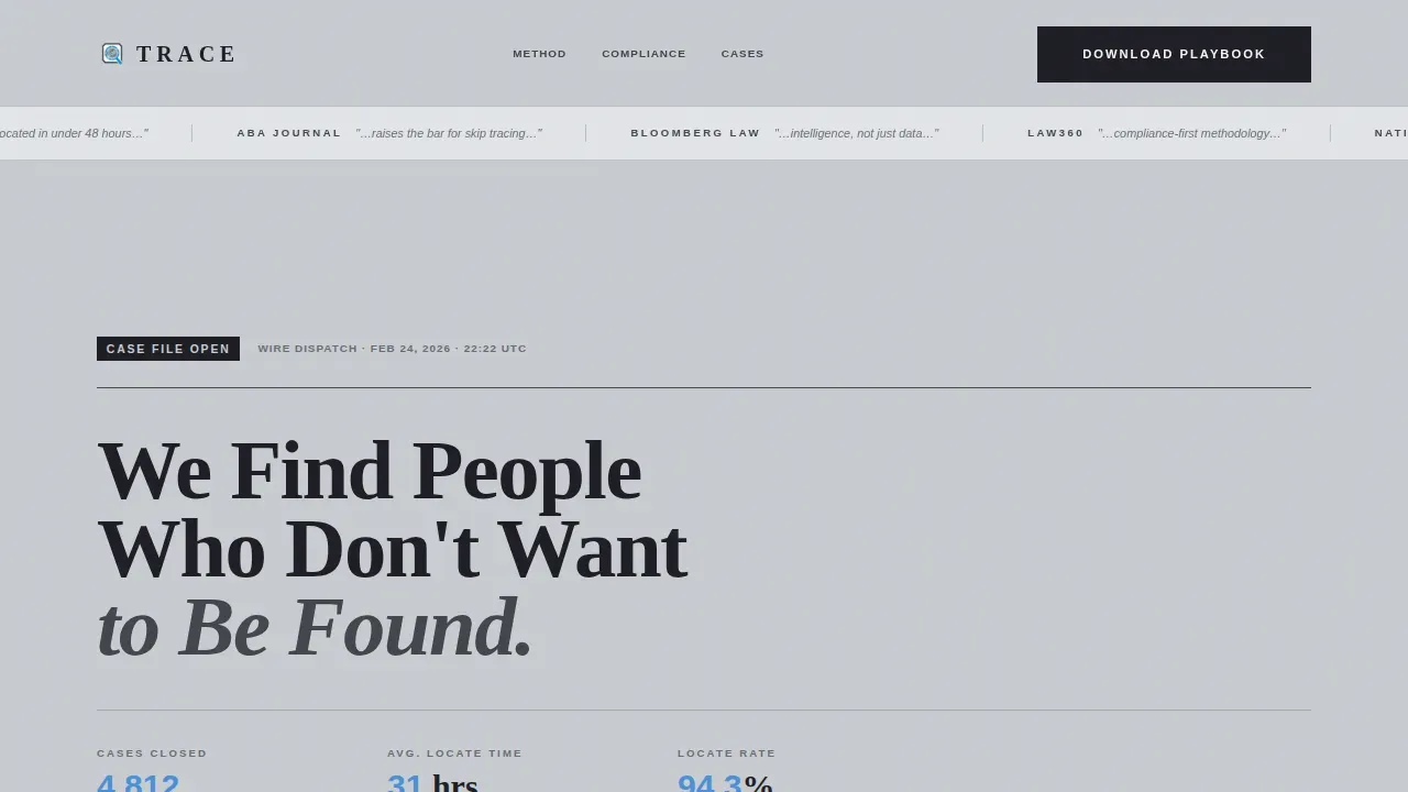 Expert Panel Skip Tracing Service Landing Page Template
