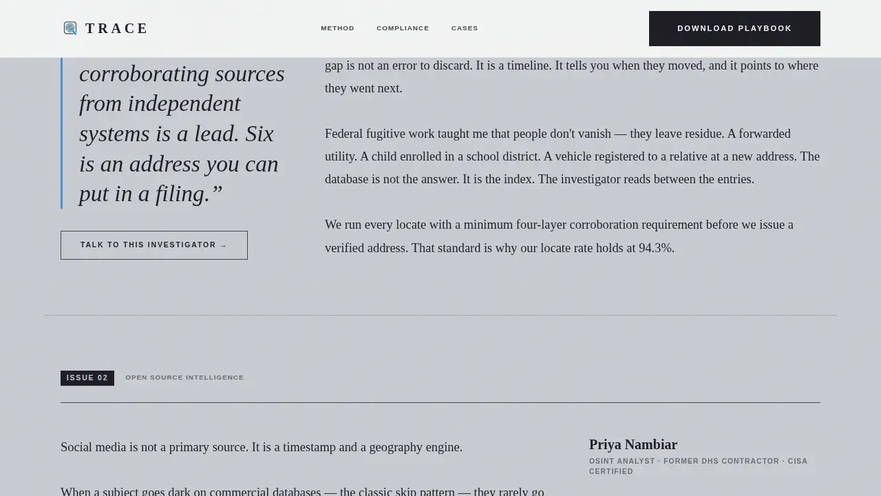 Expert Panel Skip Tracing Service Landing Page Template