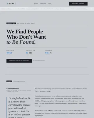 Expert Panel Skip Tracing Service Landing Page Template