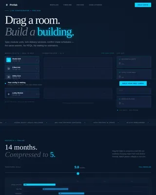 Modular Construction Booking System Landing Page Template