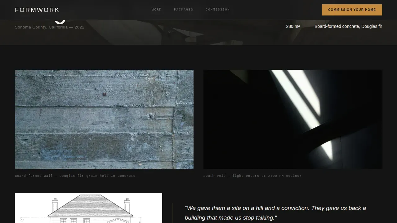 Bold Brutalist Residential Architecture Landing Page Template