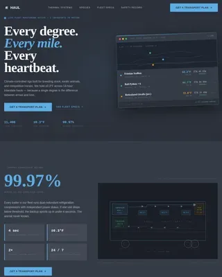 Specialized Creature Transport | Free Website Template | Rocket