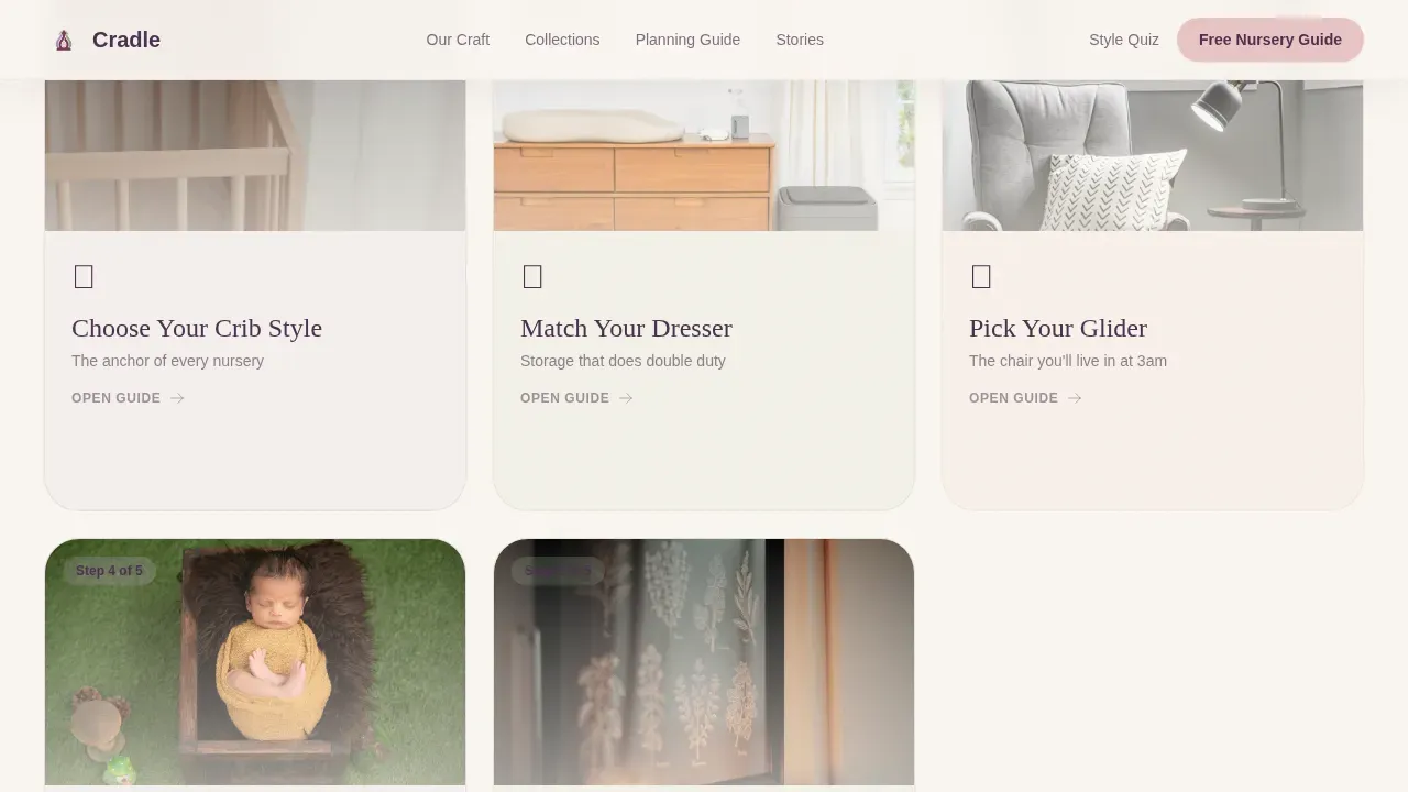 Nursery Furniture Landing Page Template | Lavender Dream