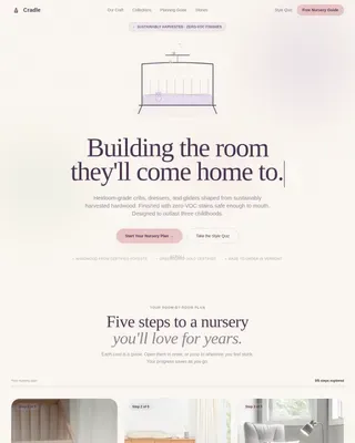 Nursery Furniture Landing Page Template | Lavender Dream