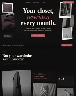 Dark Subscription Clothing Rental Landing Page Template