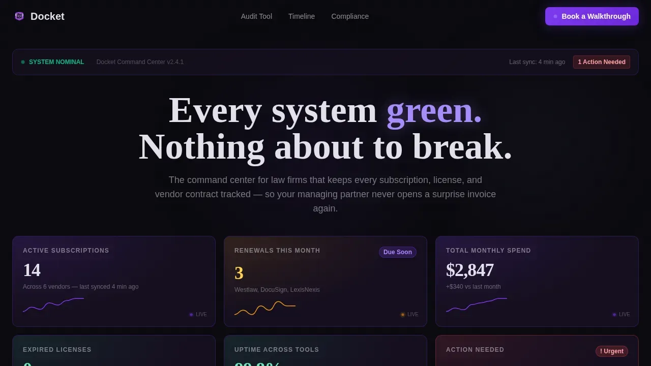 Law Firm Subscription & Vendor Cost Audit Website Template