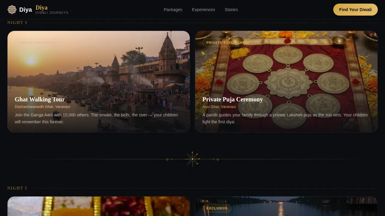 Five Nights Diwali Travel Package Landing Page Template