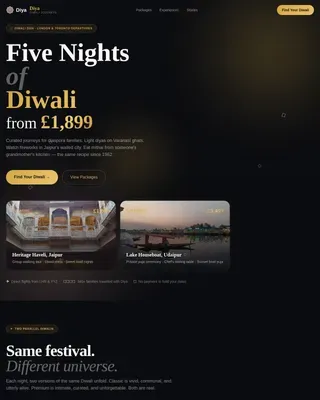 Five Nights Diwali Travel Package Landing Page Template