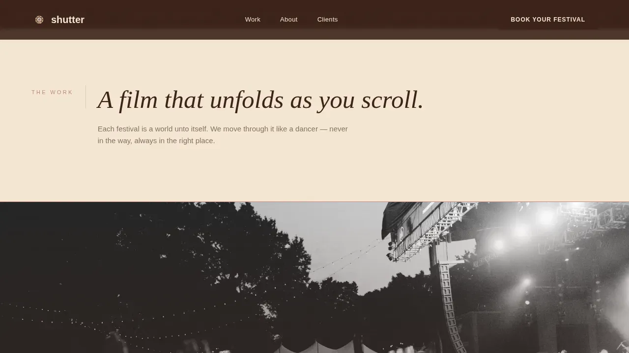 Cinematic Cultural Festival Photography Landing Page