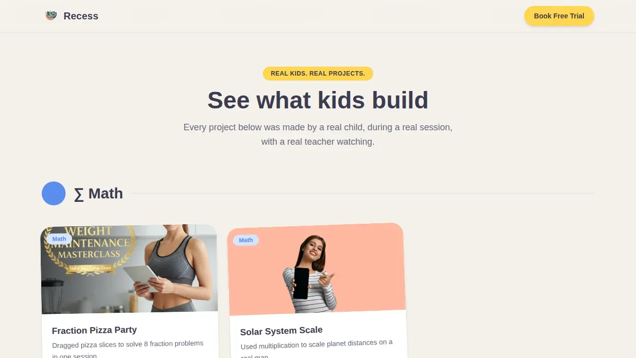 Playful Geometric Kids Education App Landing Page Template