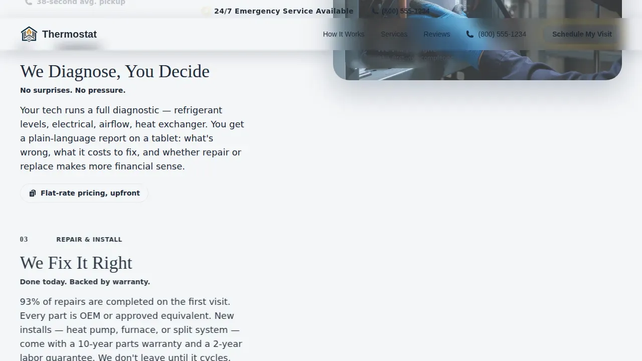Residential HVAC Emergency Booking Website Template