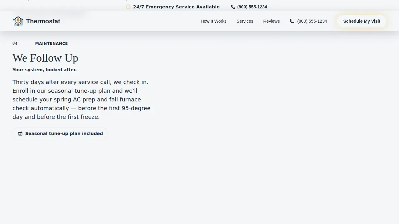 Residential HVAC Emergency Booking Website Template