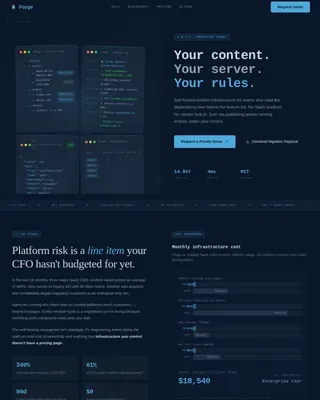 Self-Hosted CMS Infrastructure Landing Page Template