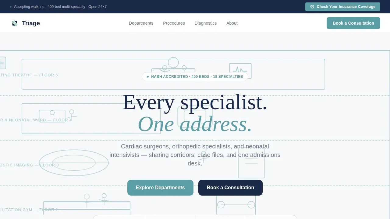 Multi-Specialty Hospital Comparison Landing Page Template