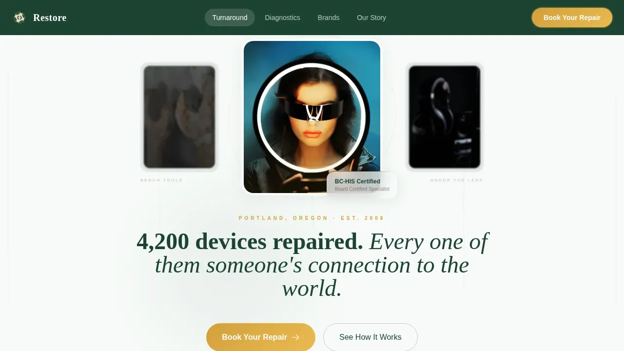 Precision Hearing Aid Repair Landing Page Template