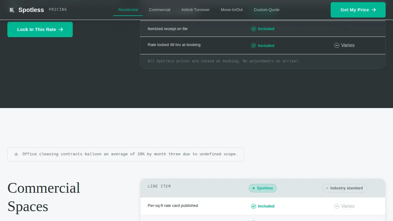 Cleaning Service Transparent Pricing Hub Website Template