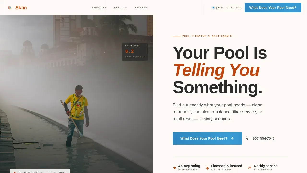 Pool Cleaning Service Landing Page Template