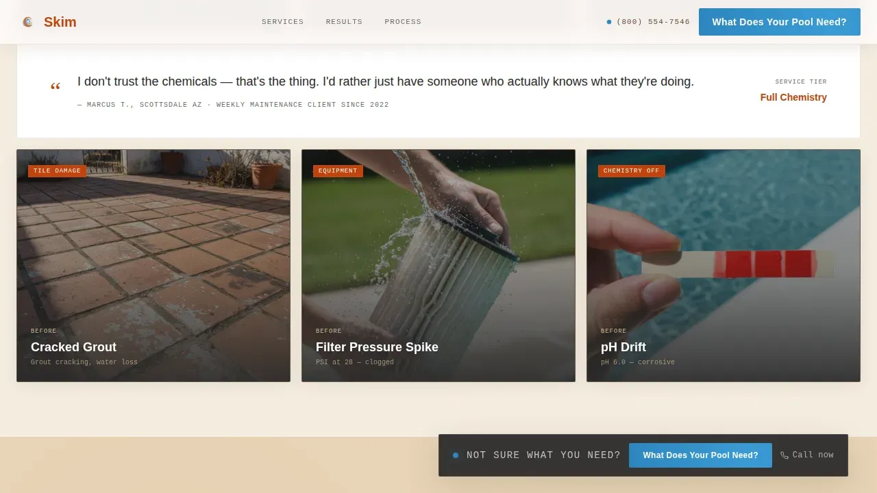 Pool Cleaning Service Landing Page Template