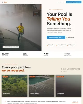 Pool Cleaning Service Landing Page Template