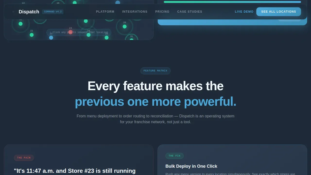 Franchise Order Management Landing Page Template