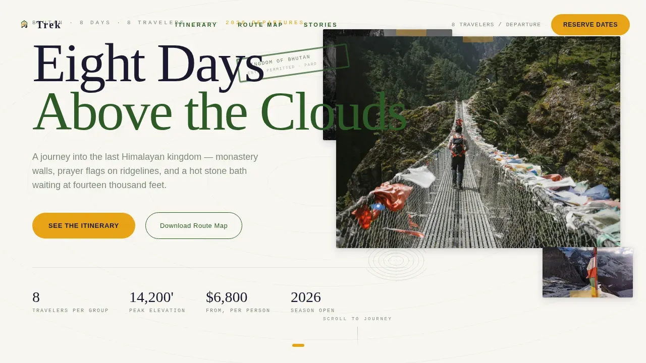 Exclusive Mountain Expedition Landing Page Template