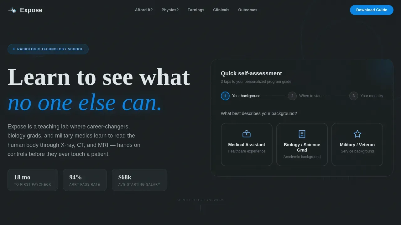Expert Radiology School Landing Page Template