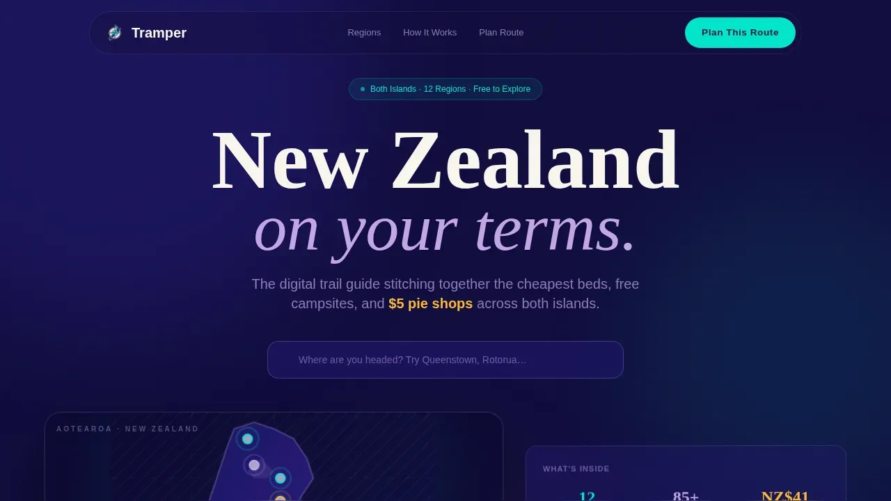 Affordable Backpacker Landing Page Template
