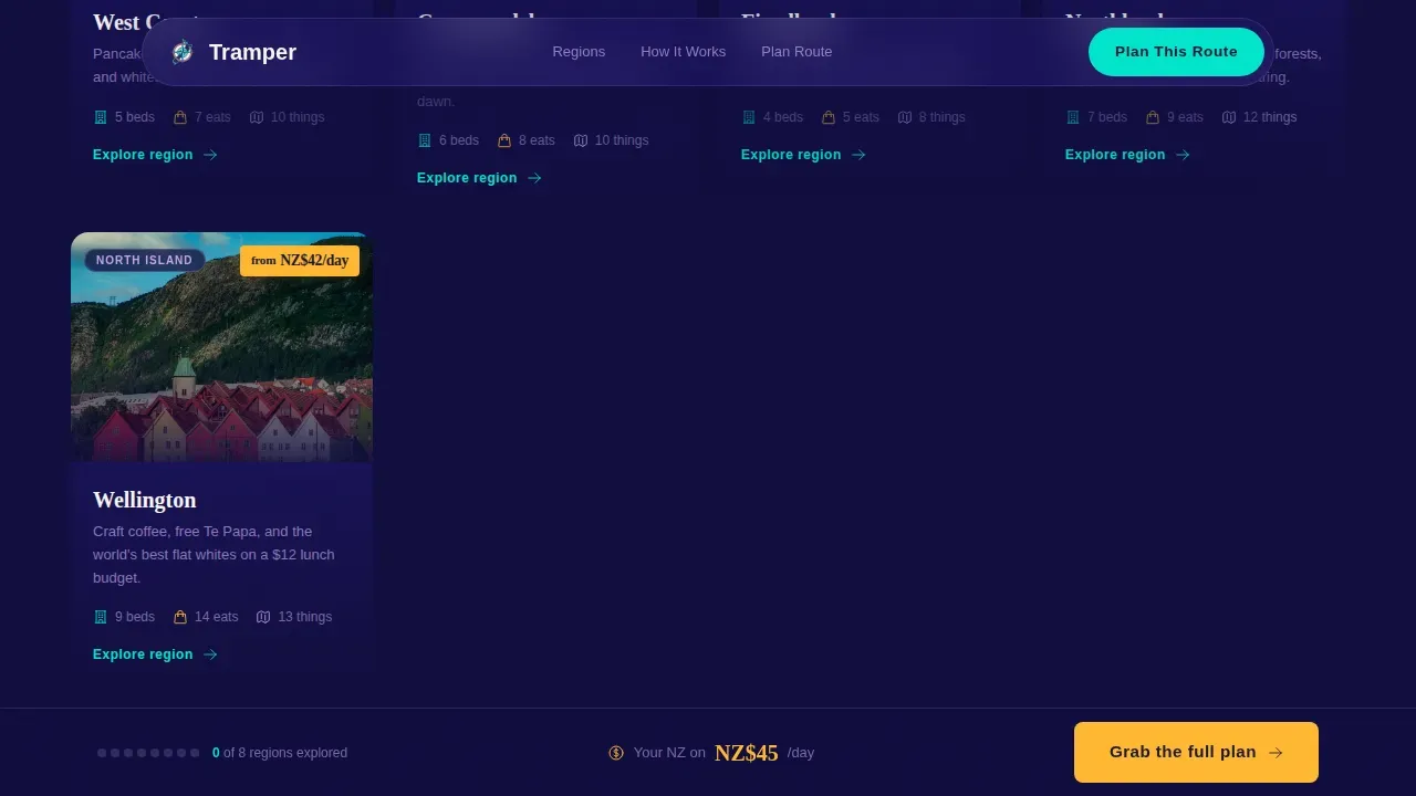 Affordable Backpacker Landing Page Template