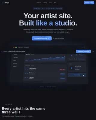 Music Digital Presence Booking Website Template