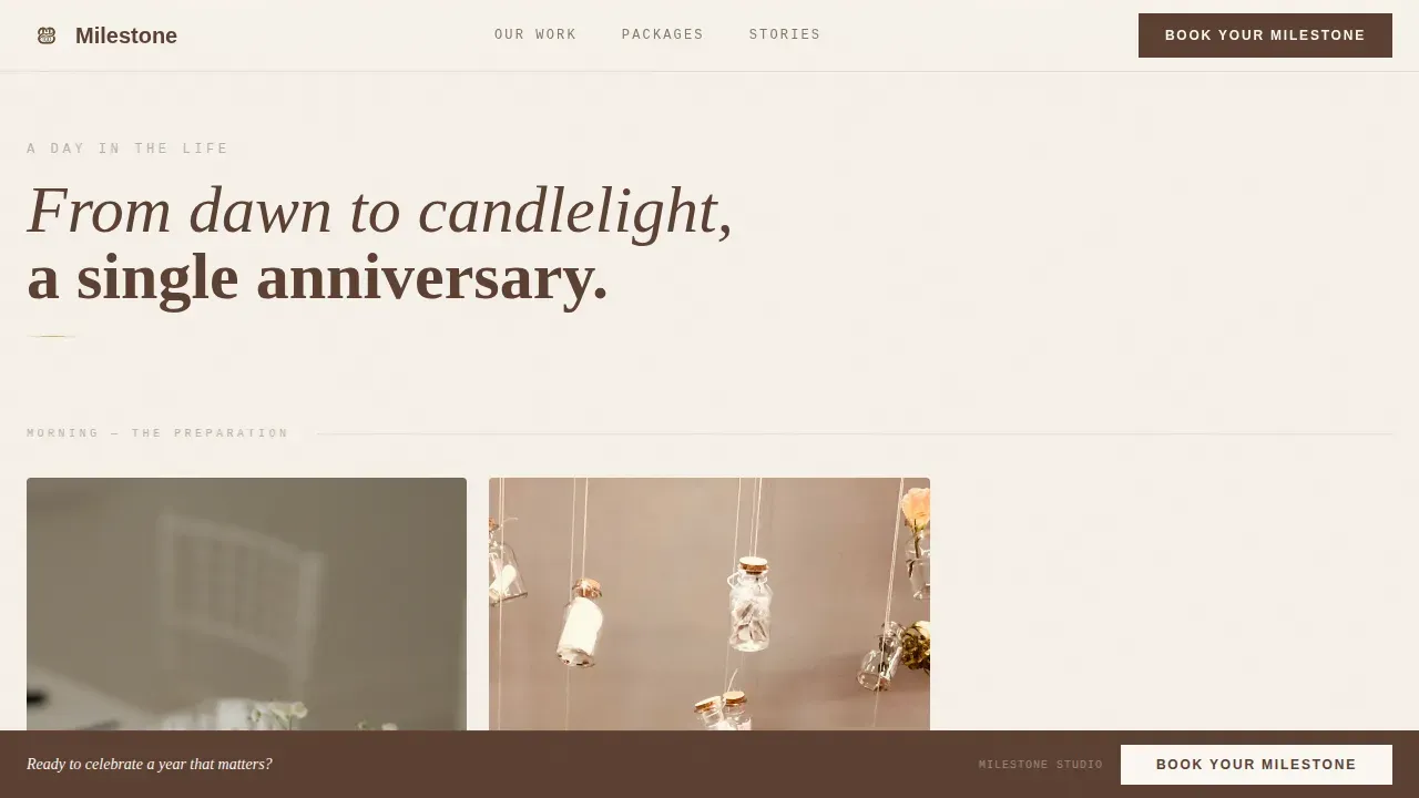 Timeless Occasion Planning Landing Page Template