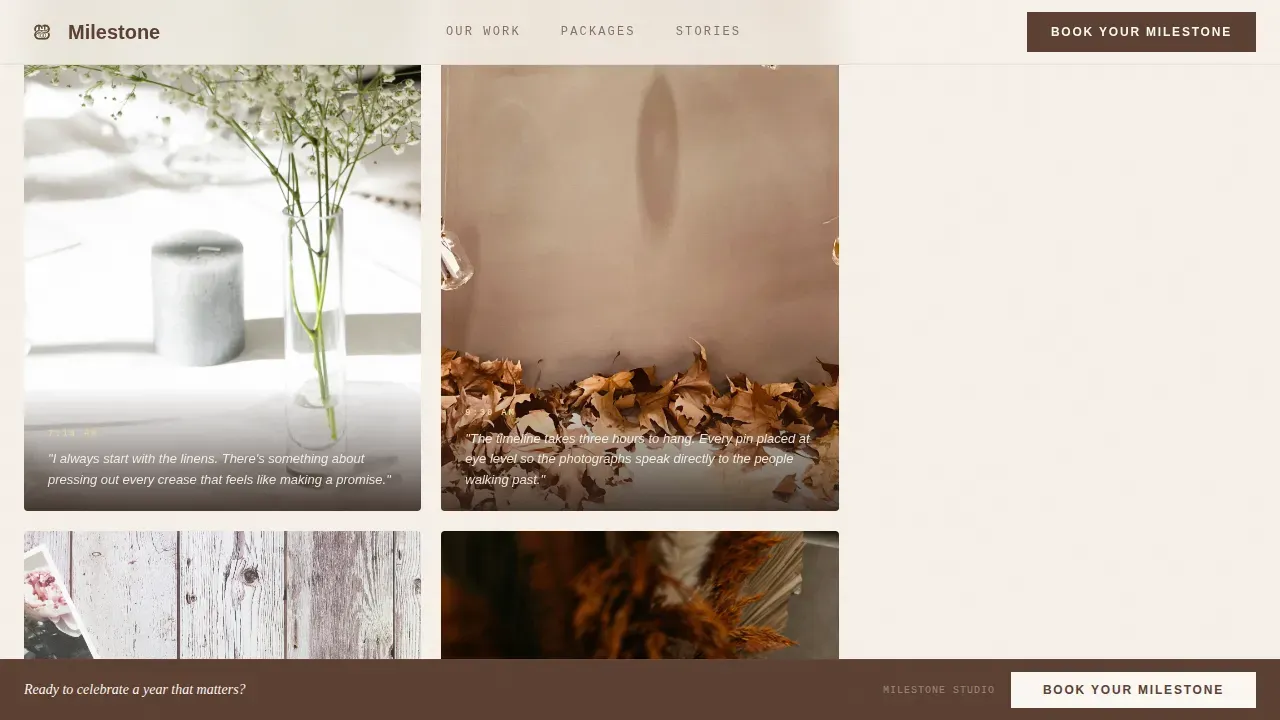 Timeless Occasion Planning Landing Page Template