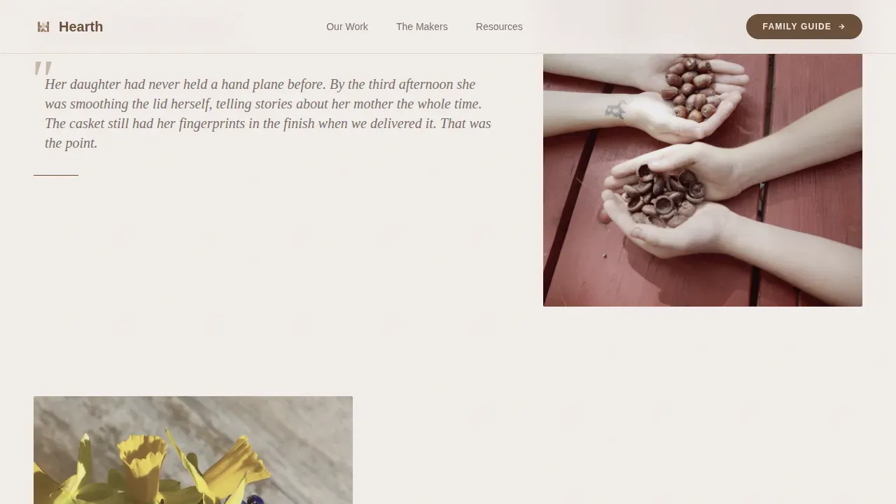 Artisan Casket Crafting Landing Page Template