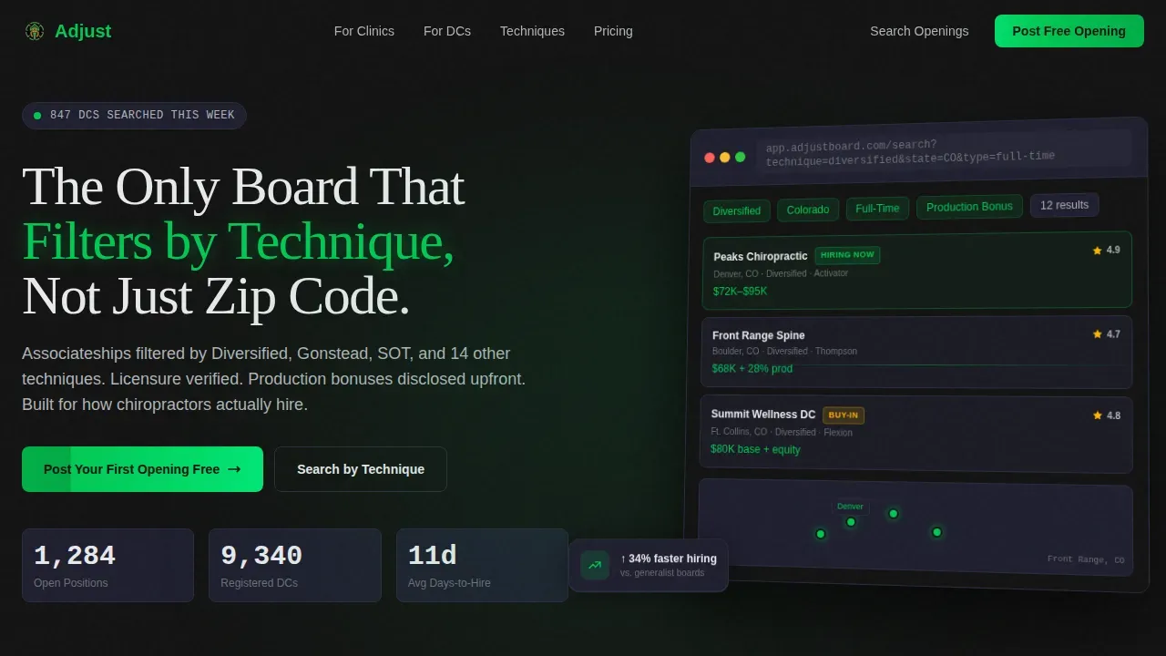 Specialized Chiropractic Careers Landing Page Template