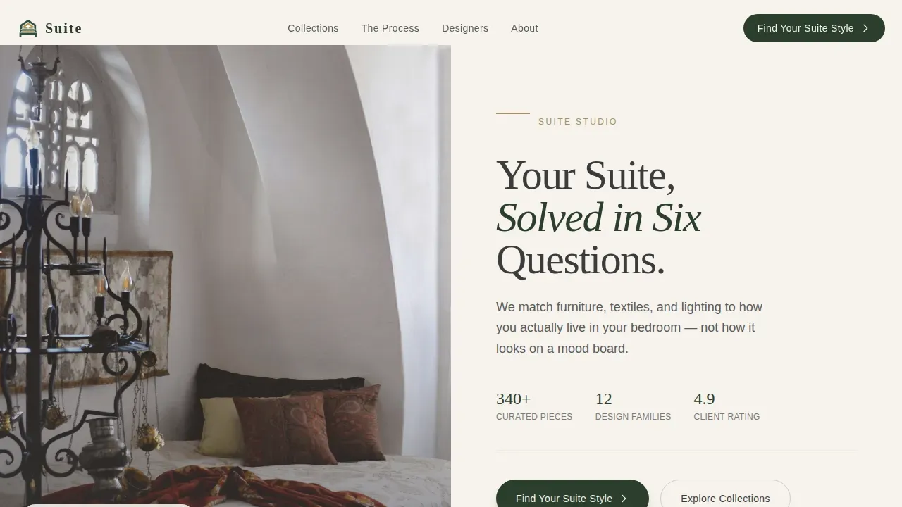 Curated Bedroom Collection Landing Page Template